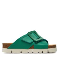 Klapki Dr. Brinkmann. Zielone klapki Dr. Brinkmann, bez wzorów, bez obcasa, bez zapięcia. Za 239.99 zł.
