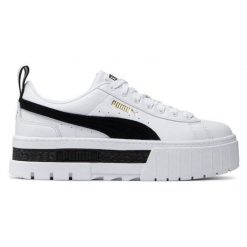 Buty Puma Mayze Leather Wn W 381983-01 białe. Białe buty treningowe bez wzorów, z materiału, bez zapięcia. Za 474.24 zł.