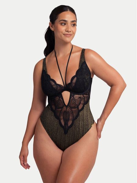 Dorina Body Bailey FXBS0012LA165 Czarny. Czarne body i gorsety Dorina, bez wzorów, z syntetyku, bez ramiączek. Za 89.99 zł.