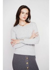 C& Jo Sweter w kolorze szarym rozmiar: 38. Szare swetry C& Jo, bez wzorów, ze splotem, klasyczne, bez ramiączek. Za 121.99 zł.