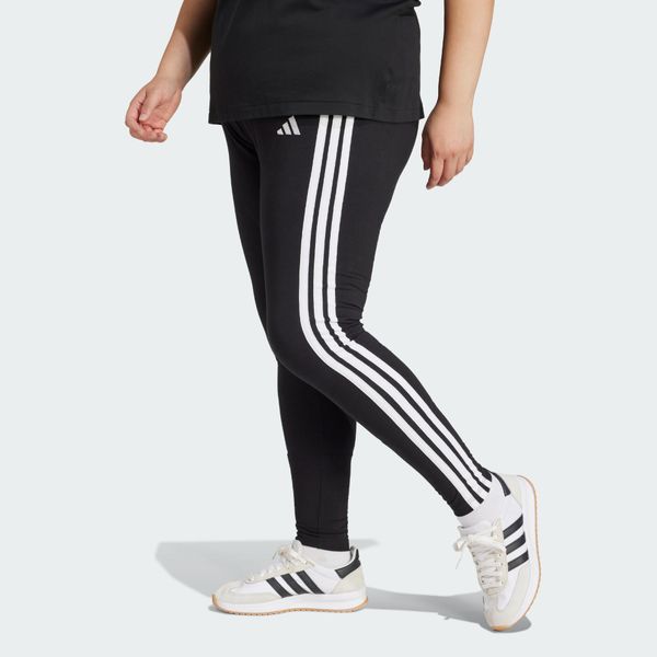 Legginsy Essentials 3-Stripes Cotton (Plus Size). Białe legginsy adidas, bez wzorów, sportowe. Za 129.00 zł.