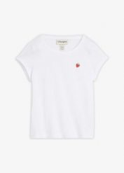 T-shirt z czystej bawełny. Białe t-shirty bonprix, bez wzorów, z bawełny, bez kołnierzyka, bez ramiączek. Za 39.99 zł.