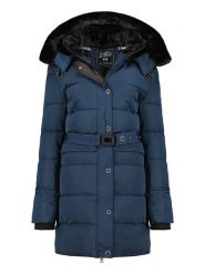 Canadian Peak Płaszcz zimowy "Bettineak" w kolorze niebieskim rozmiar: XXL. Niebieskie płaszcze Canadian Peak, na zimę, xxl, z aplikacjami, bez kaptura. Za 245.96 zł.