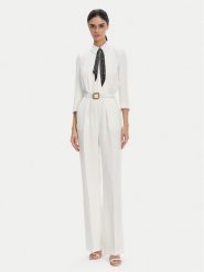 Elisabetta Franchi Kombinezon TU-047-52E2 Biały Regular Fit. Białe sukienki Elisabetta Franchi, bez wzorów, z syntetyku, bez kołnierzyka, bez ramiączek. Za 3,359.00 zł.