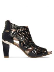 Laura Vita Sandały Albane 48 Czarny. Czarne sandały LAURA VITA, bez wzorów, ze skóry, bez obcasa, na słupku, bez zapięcia. Za 529.99 zł.