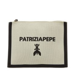 Torebka Patrizia Pepe. Brązowe kopertówki Patrizia Pepe, bez wzorów, bez dodatków. Za 399.99 zł.