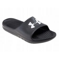 KLAPKI UNDER ARMOUR 3021286-001 czarne na basen lato lekkie sportowe 37,5. Czarne klapki Under Armour, bez wzorów, sportowe, bez obcasa, bez zapięcia. Za 99.00 zł.
