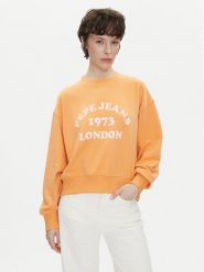 Pepe Jeans Bluza Venus PL581487 Pomarańczowy Loose Fit. Brązowe bluzy Pepe Jeans, xs, bez wzorów, z bawełny, bez kaptura. Za 229.99 zł.