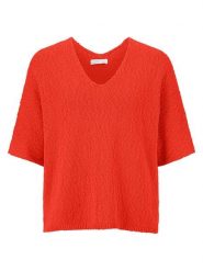Rich & Royal Sweter w kolorze czerwonym rozmiar: M. Czerwone swetry Rich & Royal, m, bez wzorów, bez ramiączek. Za 206.42 zł.