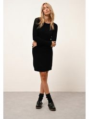 Just Cashmere Kaszmirowa sukienka "Susan" w kolorze czarnym rozmiar: M. Czarne sukienki Just Cashmere, na co dzień, m, bez wzorów, z kaszmiru, bez kołnierzyka, bez ramiączek, midi, proste. Za 356.61 zł.