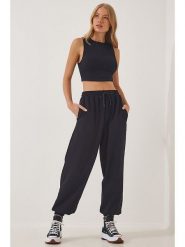 Happiness Istanbul Spodnie dresowe w kolorze czarnym rozmiar: S/M. Czarne spodnie dresowe Happiness Istanbul, bez wzorów, z dresówki. Za 57.33 zł.