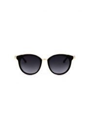 Guess Damskie okulary przeciwsłoneczne w kolorze złoto-czarnym rozmiar: 52. Czarne okulary przeciwsłoneczne Guess, z aplikacjami, z tworzywa sztucznego, metalowe. Za 169.95 zł.