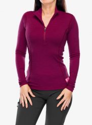 Bluza termoaktywna damska Sensor Merino DF Tee L/S Zip. Czerwone bluzy Sensor, na lato, l, bez wzorów, z materiału, bez kaptura, snowboardowy. Za 328.89 zł.