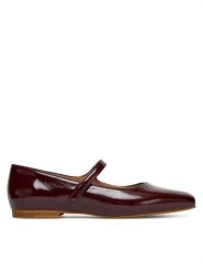 Balagan Baleriny Pass Bordowy. Czerwone baleriny BALAGAN, bez wzorów, z lakierowanej skóry, bez obcasa, bez zapięcia. Za 439.99 zł.