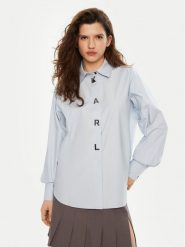 KARL LAGERFELD Koszula A1W11026 Niebieski Regular Fit. Niebieskie koszule KARL LAGERFELD, bez wzorów, z bawełny, bez kołnierzyka, bez ramiączek. Za 569.99 zł.
