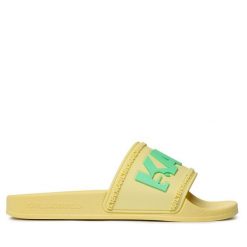 Klapki KARL LAGERFELD. Żółte klapki KARL LAGERFELD, bez wzorów, bez obcasa, bez zapięcia. Za 239.99 zł.