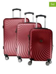 Geographical Norway 3-częściowy zestaw "Sunlighteo" w kolorze bordowym rozmiar: onesize. Czerwone walizki Geographical Norway. Za 347.99 zł.