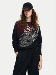 Desigual Sweter Toulouse Lacroix 24WWJF54 Czarny Loose Fit. Czarne swetry Desigual, s, bez wzorów, z syntetyku, bez ramiączek. Za 259.99 zł.