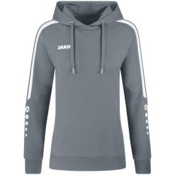 Bluza z kapturem Jako Power. Szare bluzy JAKO, na zimę, bez wzorów, z bawełny, bez ramiączek, z kapturem. Za 296.70 zł.