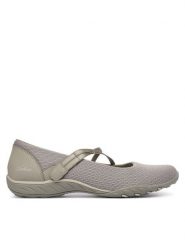 Skechers Baleriny 100771/TPE Beżowy. Brązowe baleriny Skechers, bez wzorów, z materiału, bez obcasa, bez zapięcia. Za 299.99 zł.