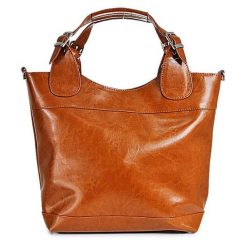 Torebka skórzana elegancki kuferek DAN-A T195 camel. Brązowe torebki klasyczne DAN-A, bez wzorów, ze skóry, biznesowe, bez dodatków. Za 399.99 zł.
