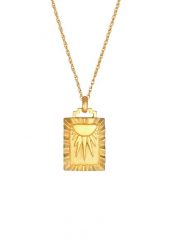 Elli Damska moneta Sunbeams Prostokąt vintage 925 Srebro Szterlingów Pozłacany Naszyjniki 1 ct Damski. Szare naszyjniki Elli, z materiału, pozłacane. Za 378.99 zł.
