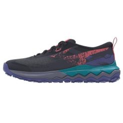 Damskie buty trailowe Mizuno Wave Ibuki 5. Niebieskie buty do biegania Mizuno, bez wzorów, z materiału, bez zapięcia, do biegania, mizuno wave. Za 319.99 zł.