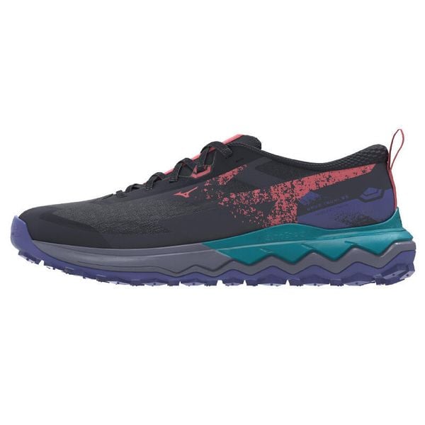 Damskie buty trailowe Mizuno Wave Ibuki 5. Niebieskie buty do biegania Mizuno, bez wzorów, z materiału, bez zapięcia, do biegania, mizuno wave. Za 319.99 zł.