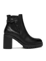 Clara Barson Botki CEO-MAGNA HL221125 Czarny. Czarne botki Clara Barson, bez wzorów, z materiału, bez obcasa, na słupku, bez zapięcia. Za 169.99 zł.