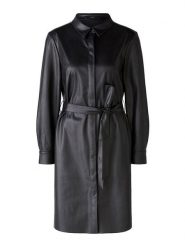 Oui Sukienka w kolorze czarnym ze skóry syntetycznej rozmiar: 38. Czarne sukienki Oui, na co dzień, bez wzorów, ze skóry, bez kołnierzyka, bez ramiączek, midi, proste. Za 202.03 zł.