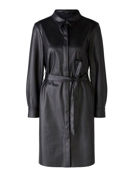 Oui Sukienka w kolorze czarnym ze skóry syntetycznej rozmiar: 38. Czarne sukienki Oui, na co dzień, bez wzorów, ze skóry, bez kołnierzyka, bez ramiączek, midi, proste. Za 189.29 zł.