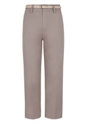 Materiałowe spodnie z kantem R-LAVI. Białe spodnie materiałowe Volcano, bez wzorów, z bawełny, biznesowe. Za 169.99 zł.