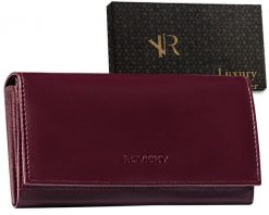 Portfel skórzany Rovicky R-RD-35-GCL Plum fioletowy. Fioletowe portfele ROVICKY, bez wzorów, ze skóry. Za 79.00 zł.