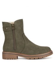 Go Soft Botki WS6207-10 Khaki. Brązowe botki GO SOFT, bez wzorów, bez obcasa, na płaskiej podeszwie, bez zapięcia. Za 159.99 zł.
