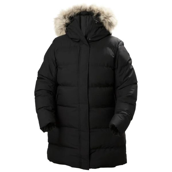 Parka damska Helly Hansen blossom puffy. Czarne płaszcze Helly Hansen, na zimę, xs, z aplikacjami, z materiału, eleganckie, bez kaptura. Za 799.20 zł.