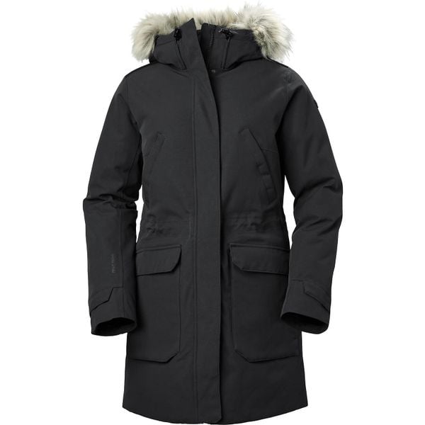 Parka dla kobiet Helly Hansen Varanger. Czarne płaszcze Helly Hansen, na zimę, bez wzorów, bez kaptura. W wyprzedaży za 1,355.50 zł.