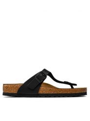 Birkenstock Japonki Gizeh 043691 Czarny. Czarne japonki Birkenstock, bez wzorów, ze skóry. Za 309.99 zł.