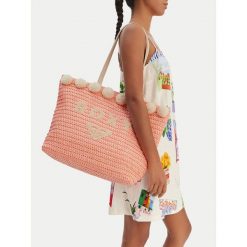 Torebka Roxy. Czerwone shopper bag Roxy, bez wzorów, bez dodatków. Za 119.99 zł.