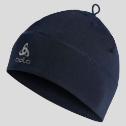 Czapka Odlo Hat POLYKNIT WARM ECO. Niebieskie czapki zimowe ODLO, bez wzorów, sportowe. Za 106.39 zł.