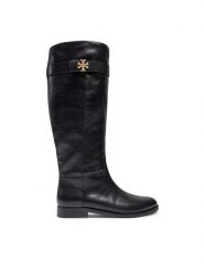 Tory Burch Kozaki Destription 158799-006 Czarny. Czarne kozaki Tory Burch, bez wzorów, ze skóry, bez obcasa, na płaskiej podeszwie, bez zapięcia. Za 3,199.00 zł.
