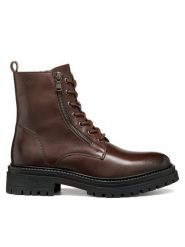 Geox Trapery D Iridea D16HRF 00039 C6013 Bordowy. Czerwone traperki Geox, bez wzorów, ze skóry, bez obcasa, bez zapięcia. Za 589.99 zł.