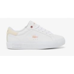 Buty Sportowe Damskie Lacoste Powercourt. Białe buty treningowe Lacoste, bez wzorów, bez zapięcia. Za 237.60 zł.