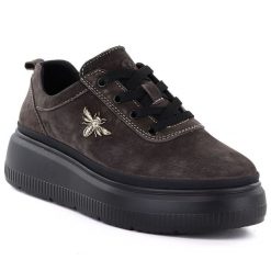 Skórzane półbuty damskie na platformie brązowe Vinceza 41523. Brązowe półbuty wsuwane VINCEZA, bez wzorów, ze skóry, sportowe, bez obcasa, na platformie. Za 199.99 zł.