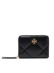 Tory Burch Mały Portfel Damski 159791 Czarny. Czarne portfele Tory Burch, bez wzorów, ze skóry. Za 959.99 zł.