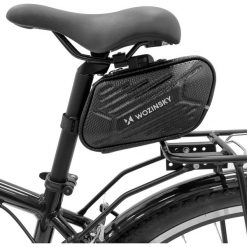 Torba rowerowa pod siodełko Wozinsky wodoodporna 1,5 L czarny. Czarne torebki klasyczne Wozinsky, bez wzorów, sportowe, bez dodatków. Za 68.99 zł.