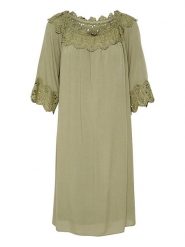 Cream Sukienka w kolorze khaki rozmiar: 38. Brązowe sukienki Cream, na co dzień, bez wzorów, z koronki, bez kołnierzyka, bez ramiączek, midi, proste. Za 118.56 zł.