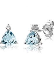 Revoni Złote kolczyki-wkrętki z diamentami i akwamarynami rozmiar: onesize. Niebieskie kolczyki Revoni, z akwamarynem, złote. Za 761.99 zł.