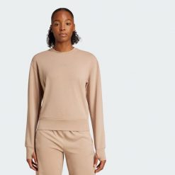 Bluza Designed-for-Training Warm-Up Crewneck. Zielone bluzy bez kaptura adidas, l, bez wzorów, z bawełny, bez kaptura, climacool (adidas). Za 259.00 zł.