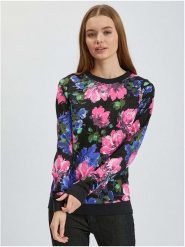 Orsay Sweter w kolorze czarno-różowo-niebieskim rozmiar: XS. Czarne swetry Orsay, xs, bez wzorów, bez ramiączek. Za 61.75 zł.