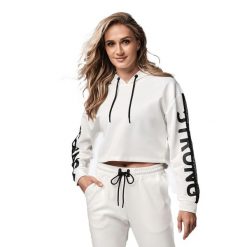 Bluza STRONG ID Branded Crop biaĹ‚a. Białe bluzy STRONG ID, l, bez wzorów, sportowe, bez ramiączek, bez kaptura. Za 89.99 zł.